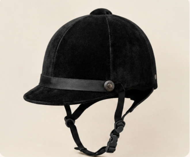 Velvet riding helmet