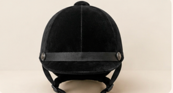 Velvet riding helmet
